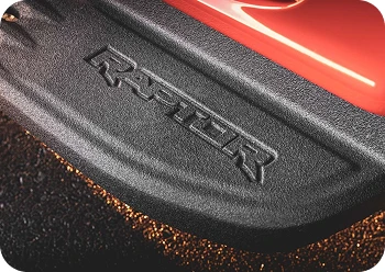 Features emblazoned with the Raptor logo